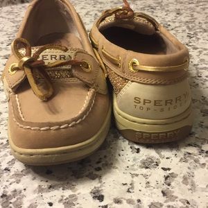 GOLD GLITTER SPERRYS - BARELY WORN